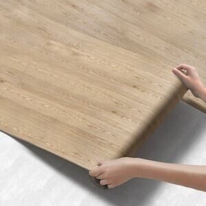 3D Peel & Stick Floor Tile Vinyl Roll / Wood Plank Sticker - Nature Wood 64 SqFt